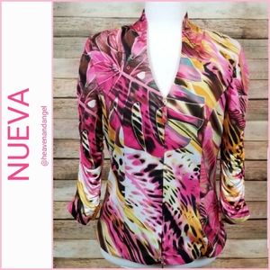 Nueva Printed Ruched Sleeve Jacket